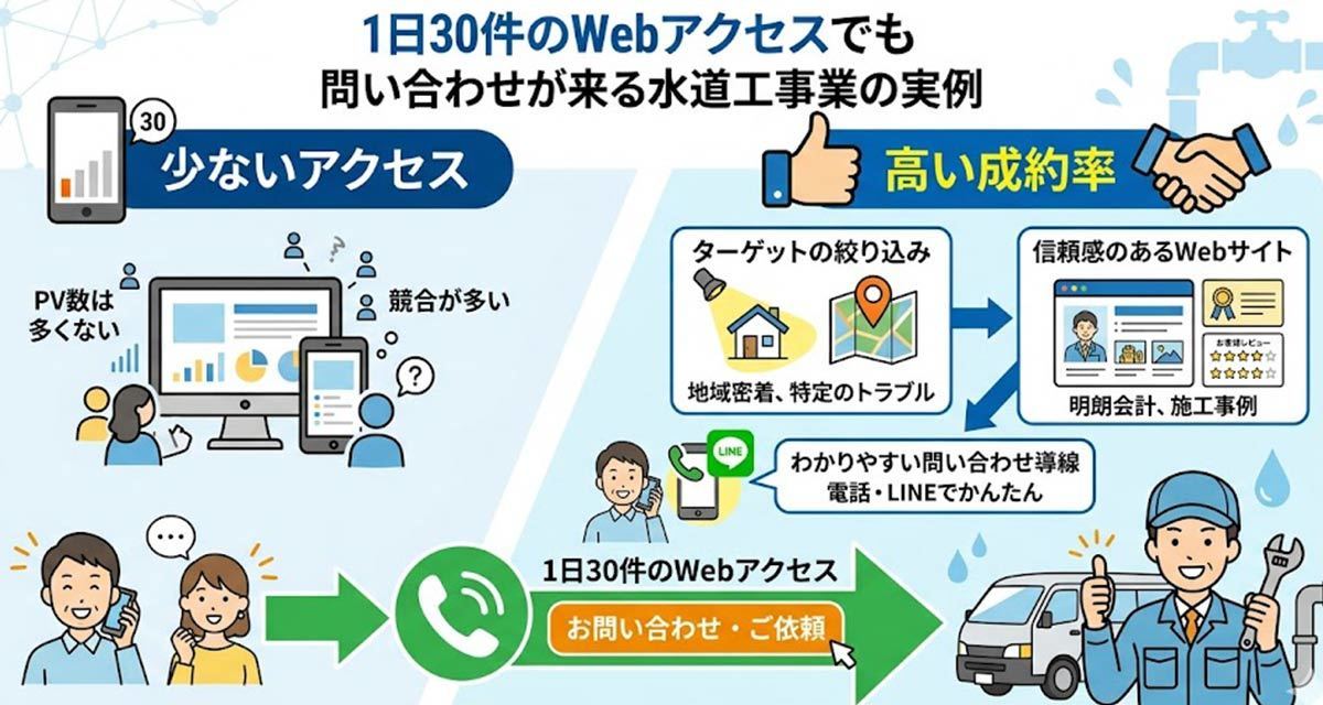 Webのアクセス数ってどれくらいあると問い合わせがあるもの？