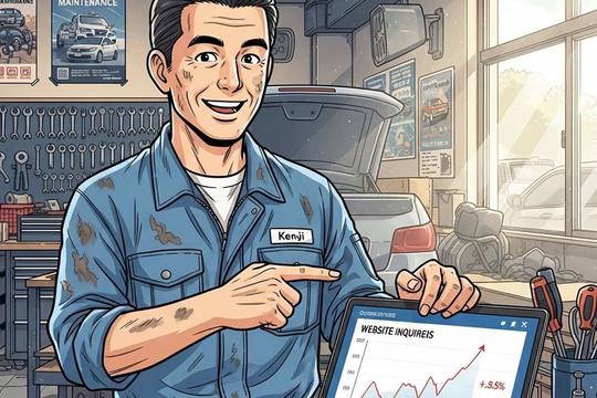 【成功事例】Webの更新だけで月10件以上の問い合わせ！自動車整備工場の事例